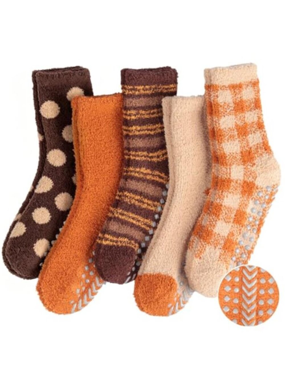 Fuzzy Socks with Grips for Women, Fall Cozy Fluffy Slipper Socks